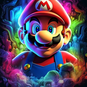 Super Mario Bros Poster druckbare Digitaldrucke Wand Kunst Wohnkultur sofortiger download PNG