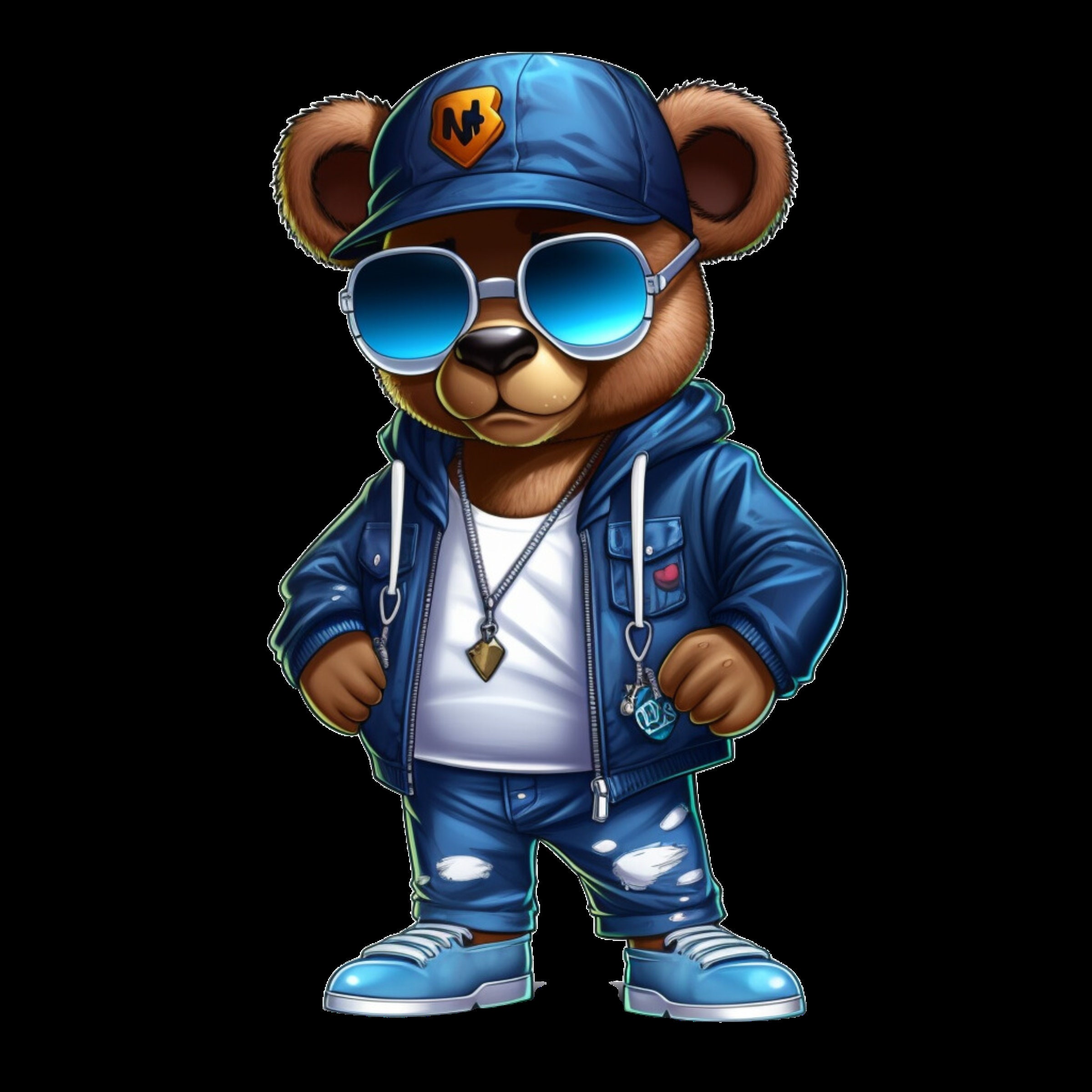 Cartoon Teddy Bear Png Bundle Golden Money Hip Hop Svg Hustler Instant ...
