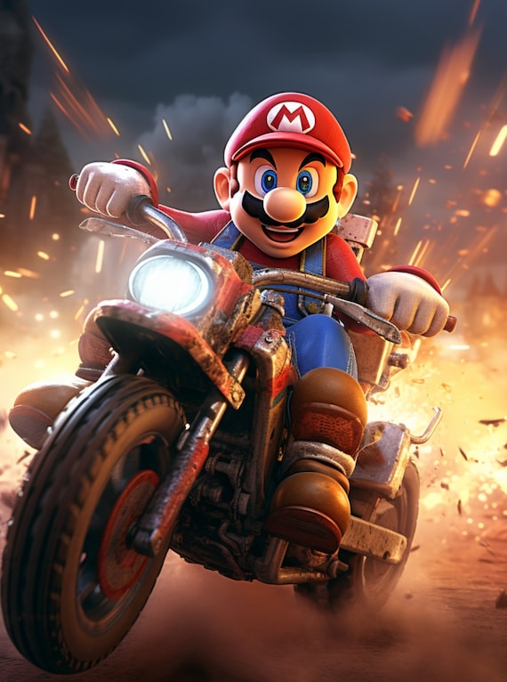 Mario Kart poster PNG Super Mario Printable Bros digital prints wall art  home decor instant download