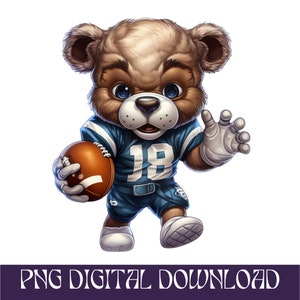 Dessin animé ours en peluche png streetwear football money hustler svg téléchargement immédiat