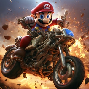 Mario Kart poster Printable PNG Super Mario Bros digital prints wall art home decor instant download