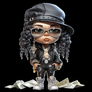 Dope Girl Money thug life ropa urbana urbana Archivo Png Diseño arte digital Camiseta Dope Design descarga instantánea