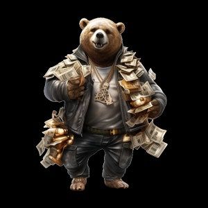 Dope Cartoon Teddy bear soldi png hip hop hustler viola download istantaneo