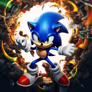 Sonic the Hedgehog afdrukbare poster muur kunst home decor png instant download