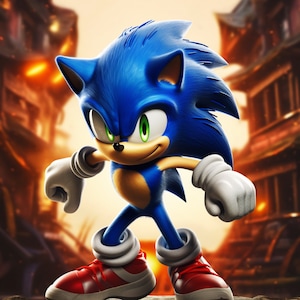 Sonic the Hedgehog poster afdrukbare muur kunst home decor direct downloaden