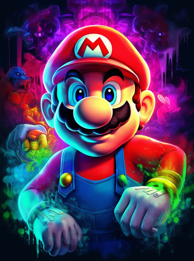 Super Mario Bros Printable Poster Digital Prints Wall Art Home Etsy UK