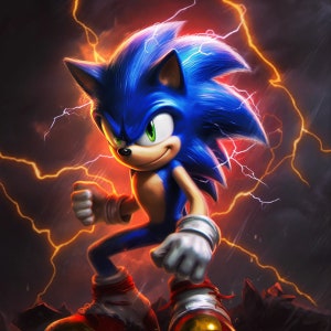 Sonic the Hedgehog png pôster para impressão arte de parede decoração de casa