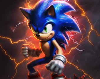 Sonic the Hedgehog png Printable poster wall art home decor