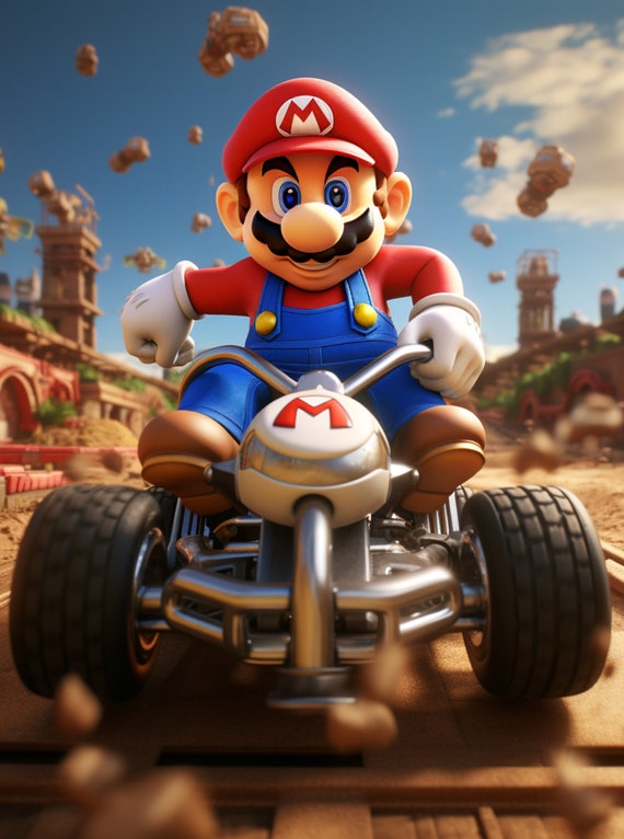 Mario Kart Poster PNG Super Mario Bros Digital Prints Printable