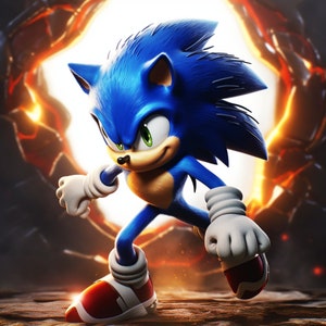 Sonic the Hedgehog Printable poster png wall art home decor instant download