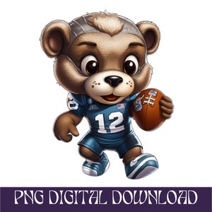Cartoon Teddy bear Football png hip hop money hustler svg instant download