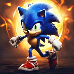 Sonic the Hedgehog poster kunst aan de muur home decor afdrukbare direct downloaden