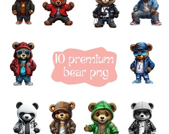 Teddy bear Png bundle hustler hip hop svg money