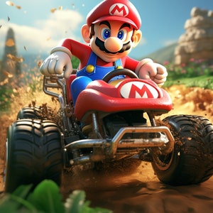 Mario Kart druckbare Poster Super Mario Bros Digitaldrucke Wand Kunst Wohnkultur sofortiger download PNG