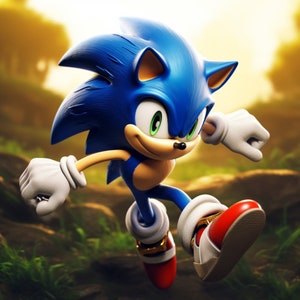 Sonic the Hedgehog poster kunst aan de muur afdrukbare home decor direct downloaden