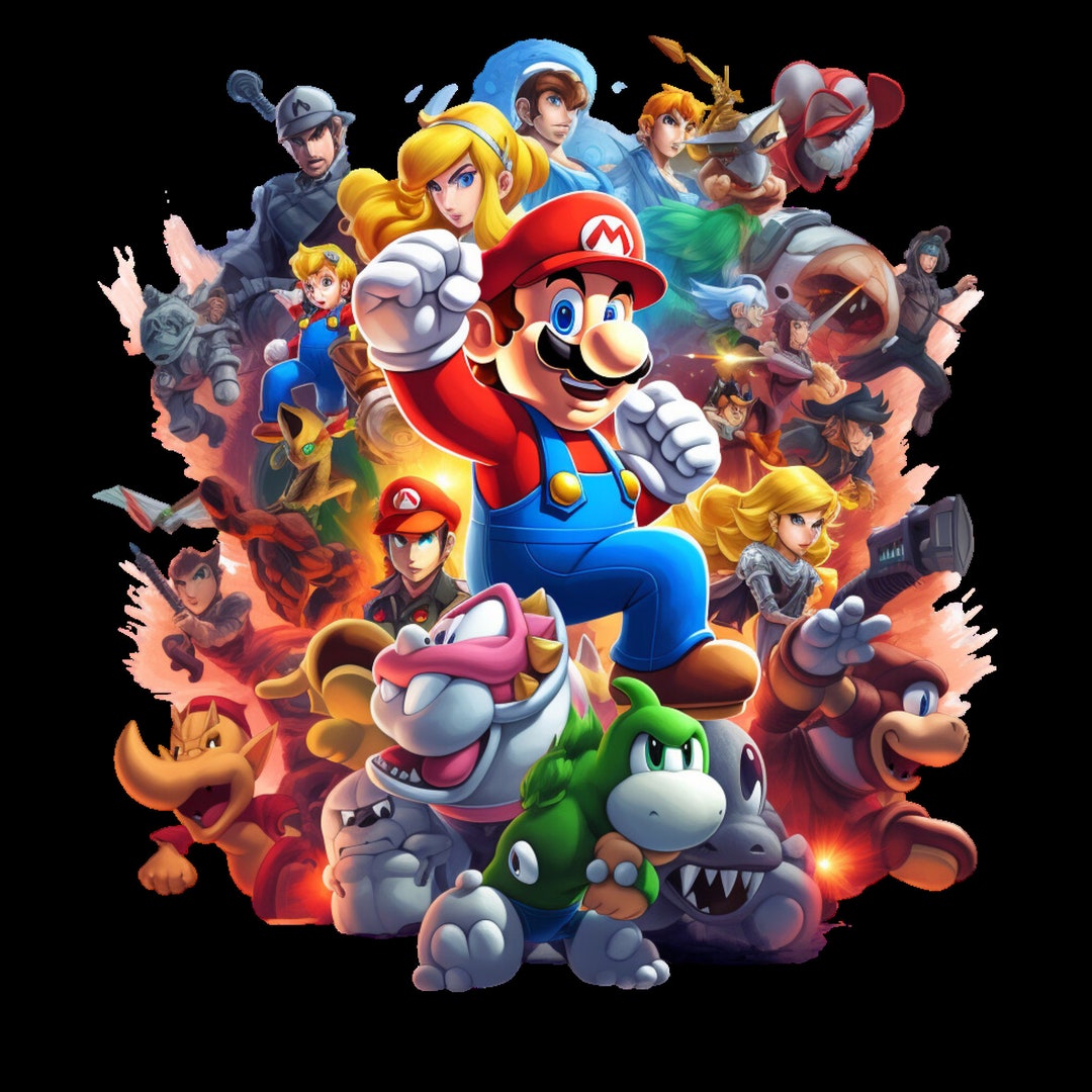 Super Mario Bros Kart PNG Invitation Clipart Design Instant Digital Art ...