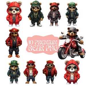 Orsacchiotto Png bundle svg hip hop imbroglione di soldi