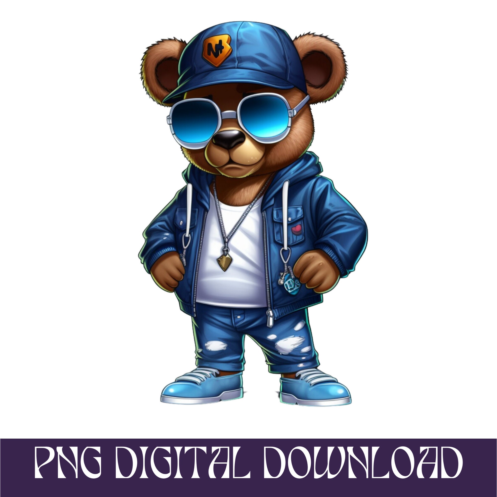 Cartoon Teddy Bear Golden Money Png Hip Hop Svg Hustler Instant ...