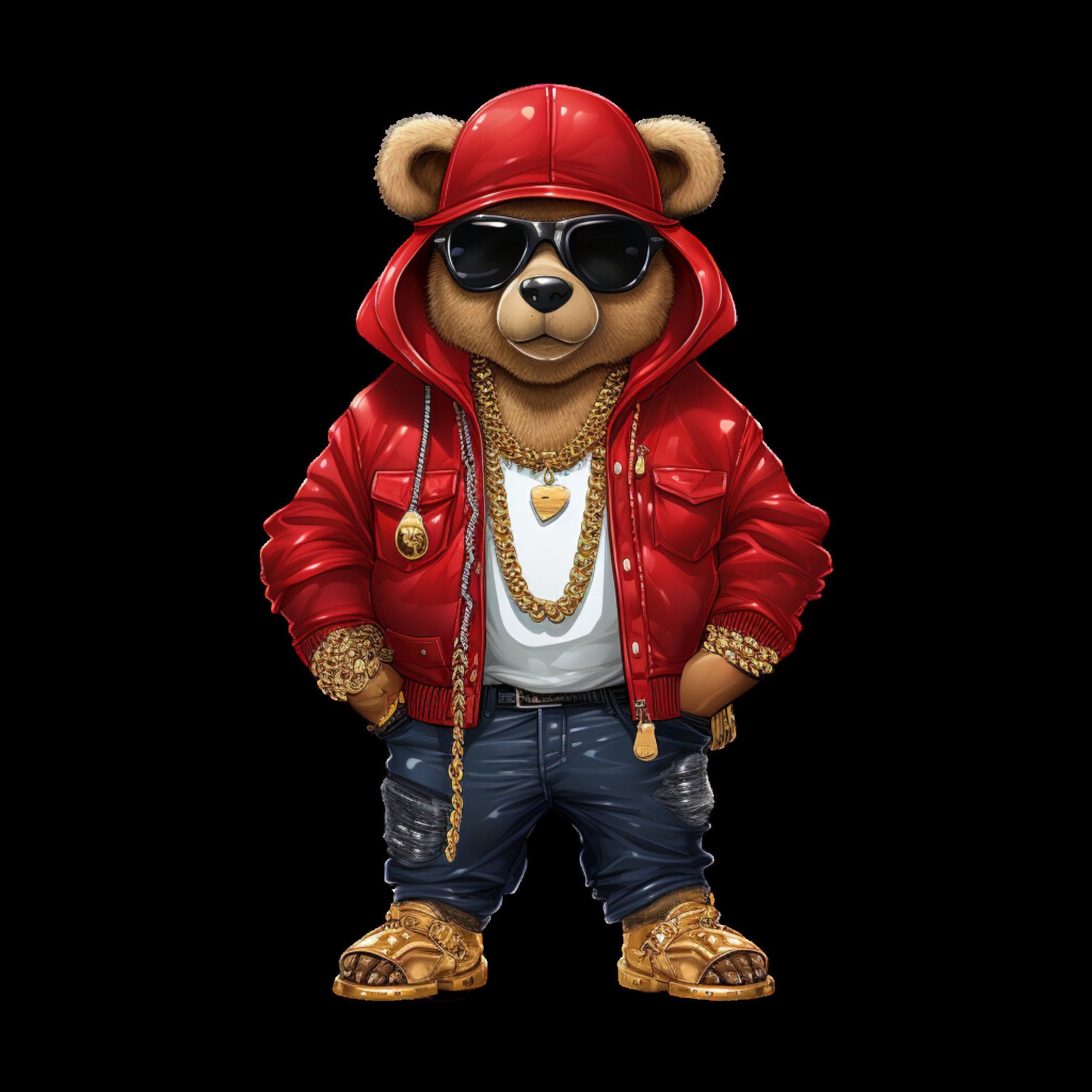 Cartoon Teddy Bear Png Bundle Golden Money Hip Hop Svg Hustler Instant ...