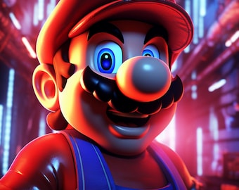 Super Mario Bros poster digital Printable prints wall art home decor instant download PNG