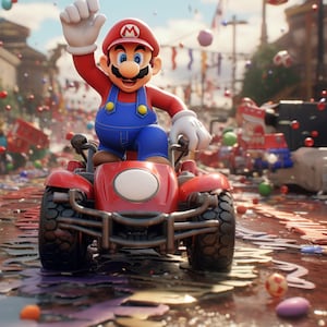 Mario Kart poster PNG Super Printable Mario Bros digital prints wall art home decor instant download