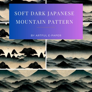 Japanese Mountain Digital Paper Pattern
