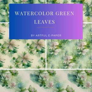 Watercolor Flower Pattern Digital Paper Designs