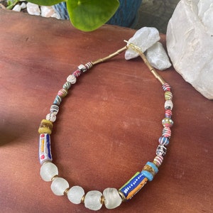 Boho Glass and Krobo Bead Necklace