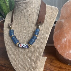 Boho Glass and Krobo Bead Necklace