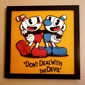 Cuphead & Mugman Papercraft Wall Art