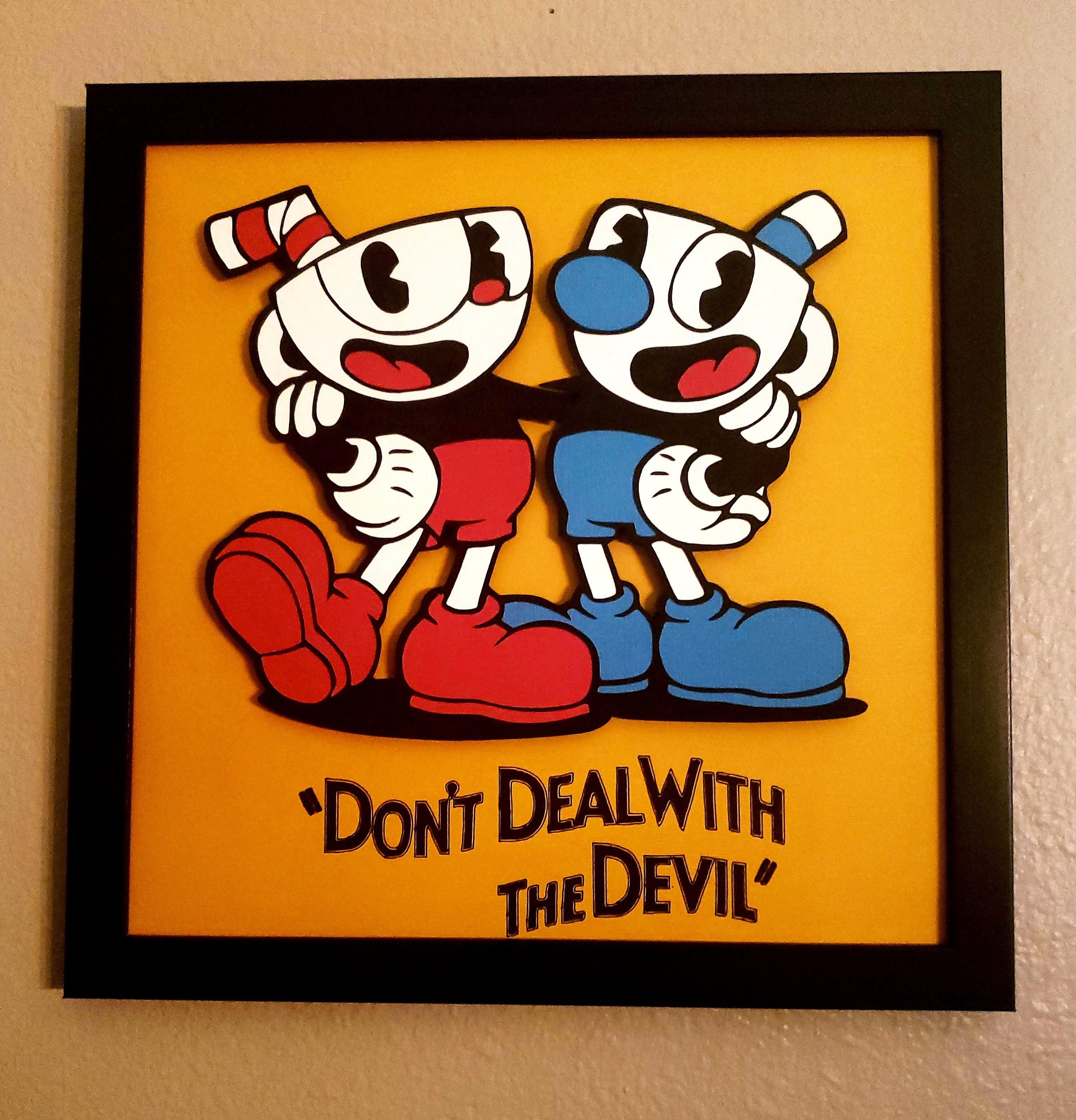 Cuphead & Mugman Papercraft Wall Art - Etsy