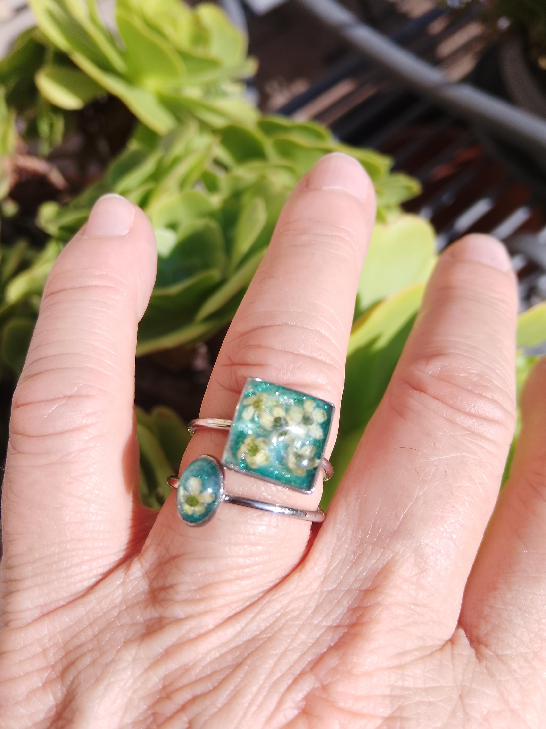 Anello Argento Sterling Fascia Fiore Vero Solido Timbrato 925 Fatto A Mano - Foto 9