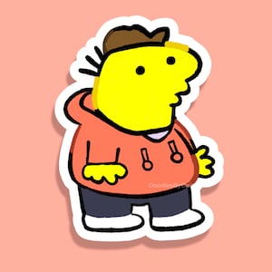 Happy friend smiling friend inspired vinyl holographic sticker