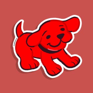 Kleiner roter Hundewelpe Clifford Aufkleber nostalgische Y2K Vinyl holografische Aufkleber, wasserfeste Aufkleber, niedliche Aufkleber