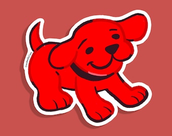 Clifford the Big Red Dog Sticker: Y2K Nostalgic Holographic Vinyl
