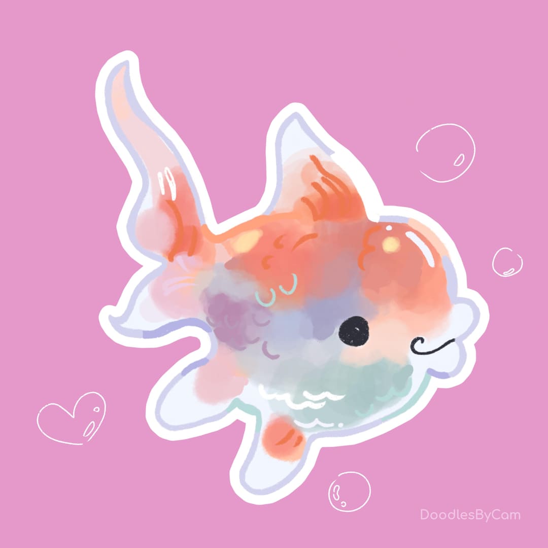 Goldfish Die Cut Matte Sticker - Doodlesbycam - Etsy