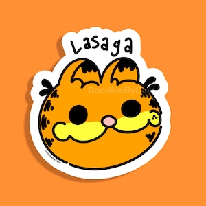Lasaga Cat Garf  Vinyl Sticker | Water Resistant Laptop Decal