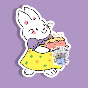 Nostalgic bunny sticker sticker, bunny Nostalgia Nostalgic |holographic| water resistant| Kawaii Stickers | Cute Adorable Stickers | Vinyl