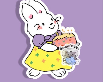 Nostalgic bunny sticker sticker, bunny Nostalgia Nostalgic |holographic| water resistant| Kawaii Stickers | Cute Adorable Stickers | Vinyl