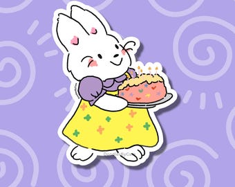 Kawaii Bunny Vinyl Sticker | Nostalgic Birthday