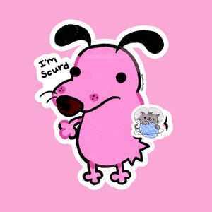 Scurd  dog sticker| funny sticker  sticker, 90s sticker nostalgia sticker,