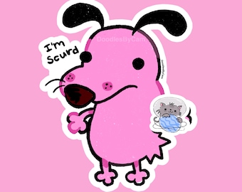 Scurd  dog sticker| funny sticker  sticker, 90s sticker nostalgia sticker,