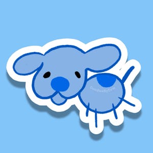 Nostalgia core stickers Blue dog puppy  inspired dogo sticker Vinyl Y2K nostalgic sticker silly gifts agerestickers