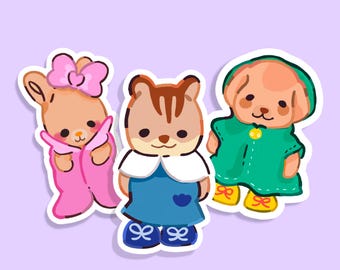 Calico Critter Sticker Set | Sylvanian Families Waterproof Decals