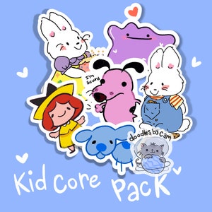 Nostalgic  kid core sticker pack bundle