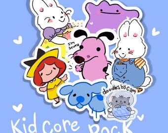 Nostalgic  kid core sticker pack bundle