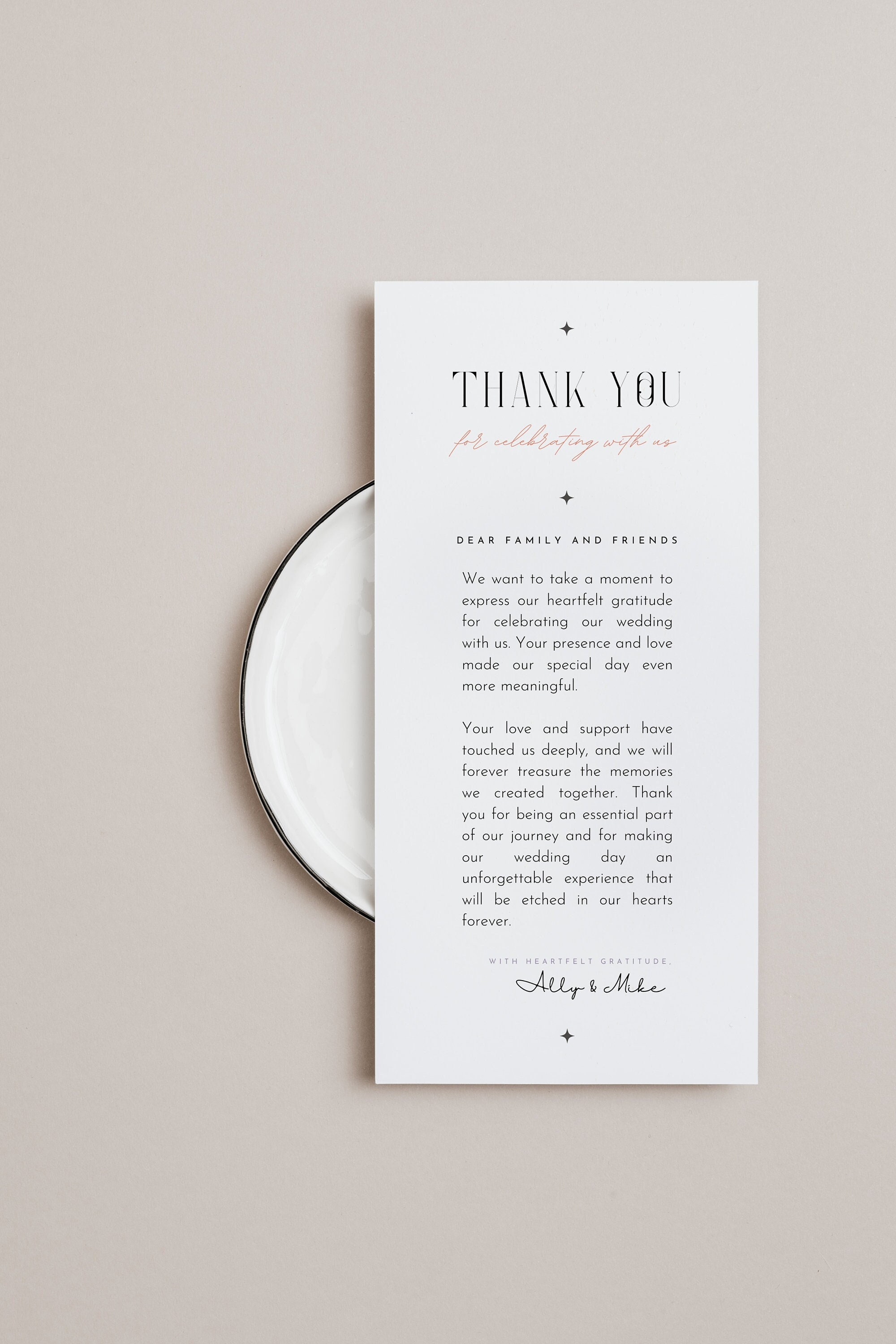 Thank You Tag Wedding Thank You Template Thank You Notes Printable ...