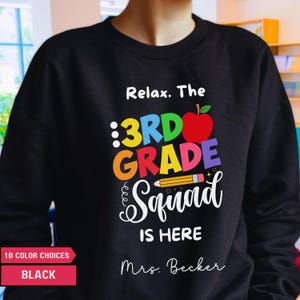 Sudadera personalizada para maestros de tercer grado, agradecimiento a los maestros de regreso a clases, regalo personalizado para maestros de tercer grado, camiseta del equipo de ensueño de tercer grado