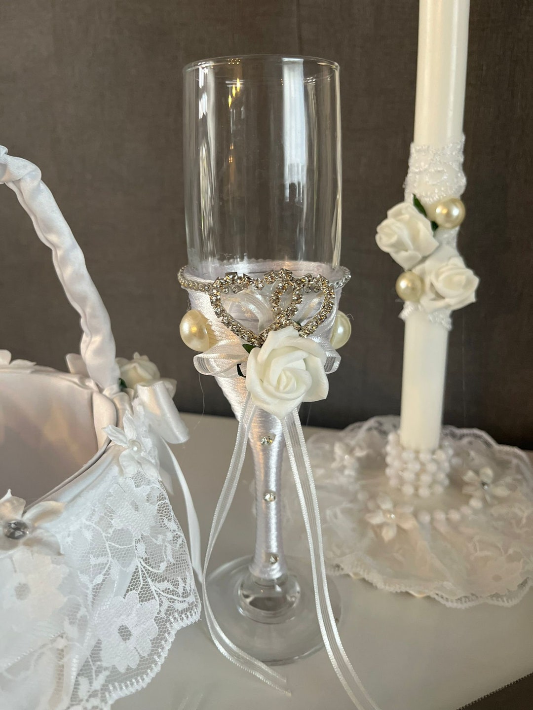 Personalised Wedding Ceremony Set, Unity Candles and Holders, Cake