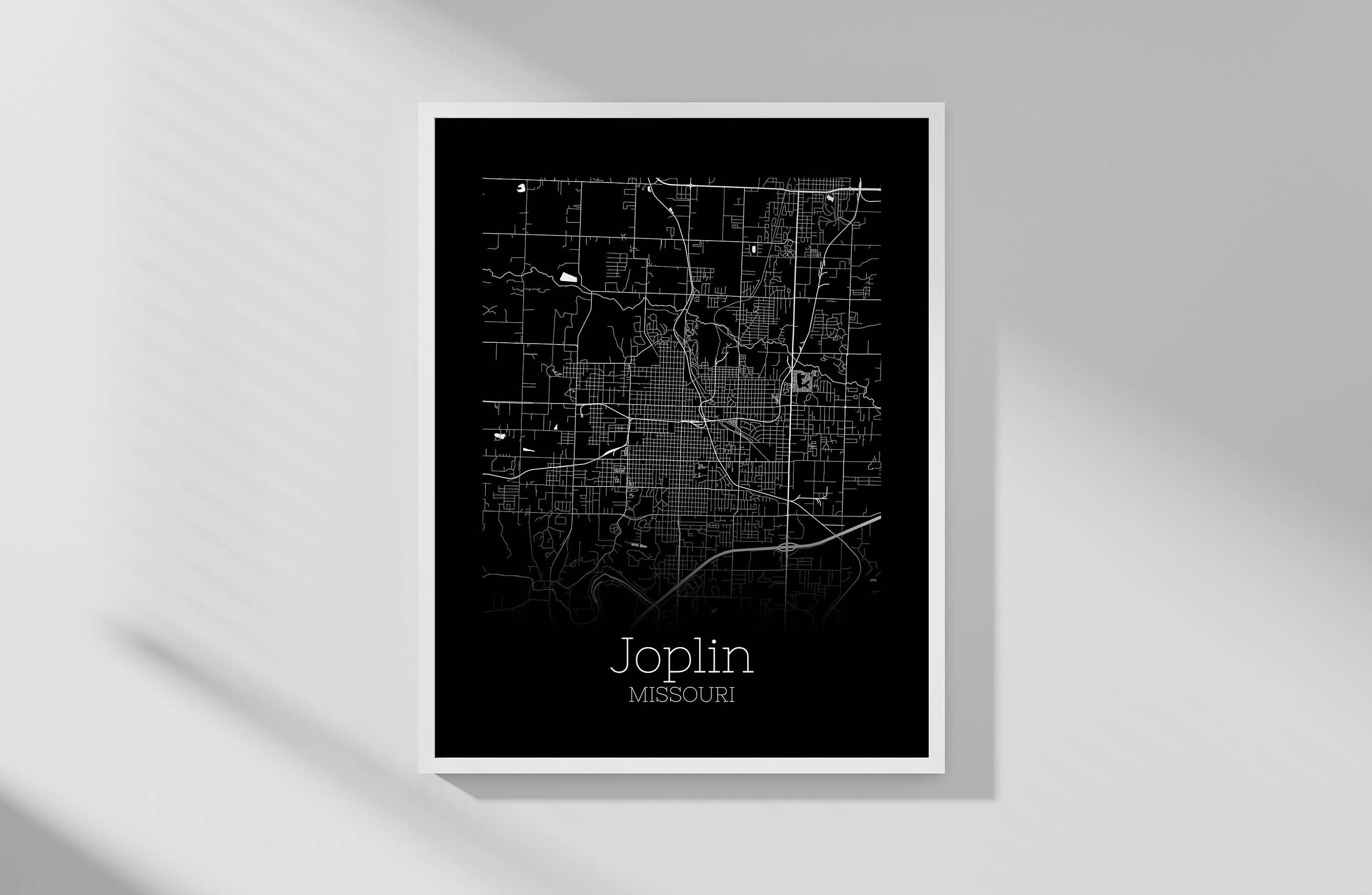 Joplin City Map Missouri USA Printable Wall Art DIGITAL Etsy